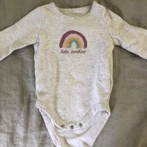 Gymboree Long Sleeve Beige Rainbow Onesie